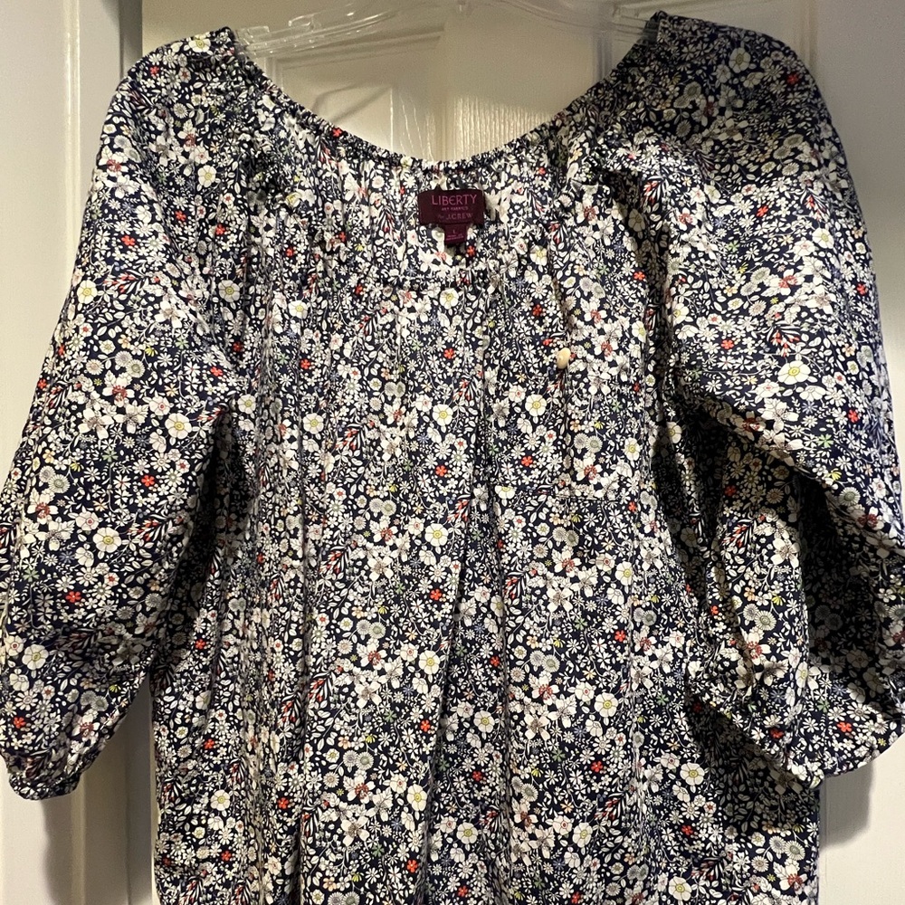 J Crew Liberty of London Floral Peasant Shirt.   Size L.